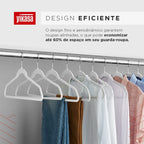 Kit 50 Cabides De Veludo Branco Yikasa