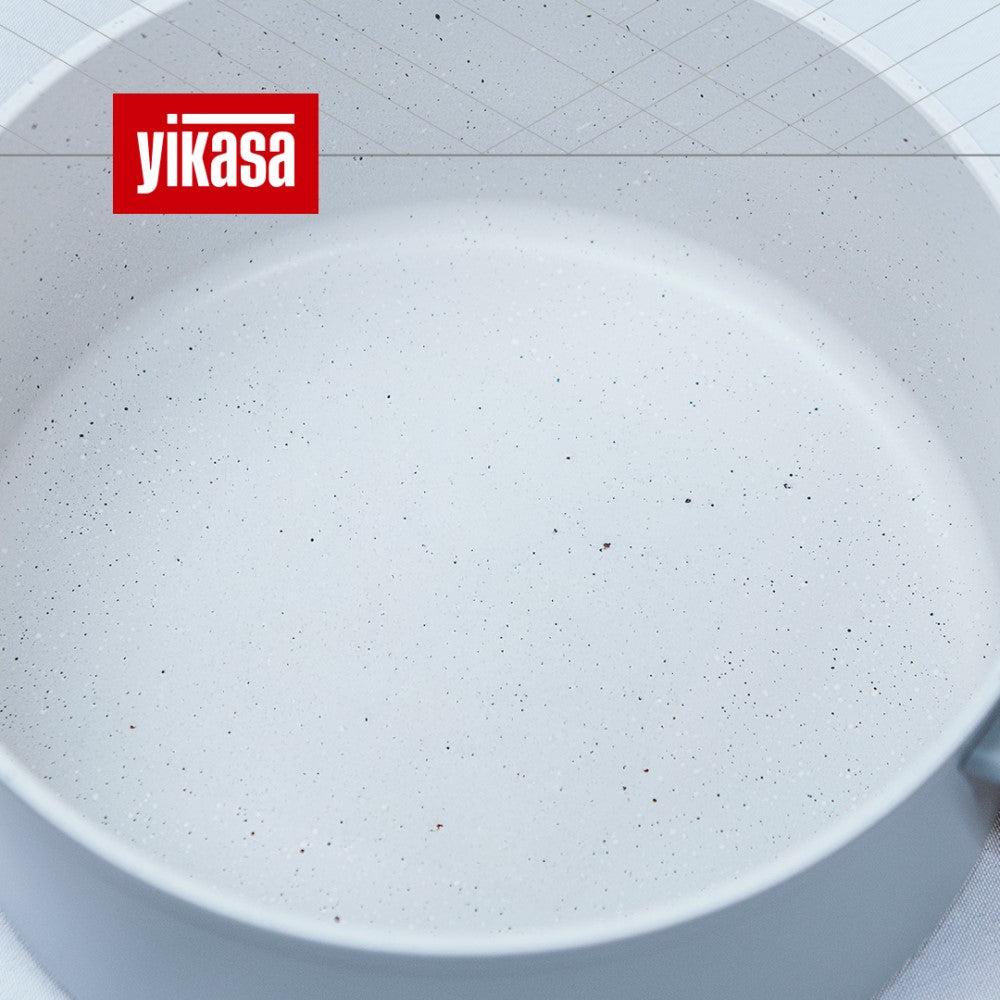 Jogo de Panelas Premium com Revestimento em Mármore Antiaderente 11 Peças Cinza e Vanilla Yikasa