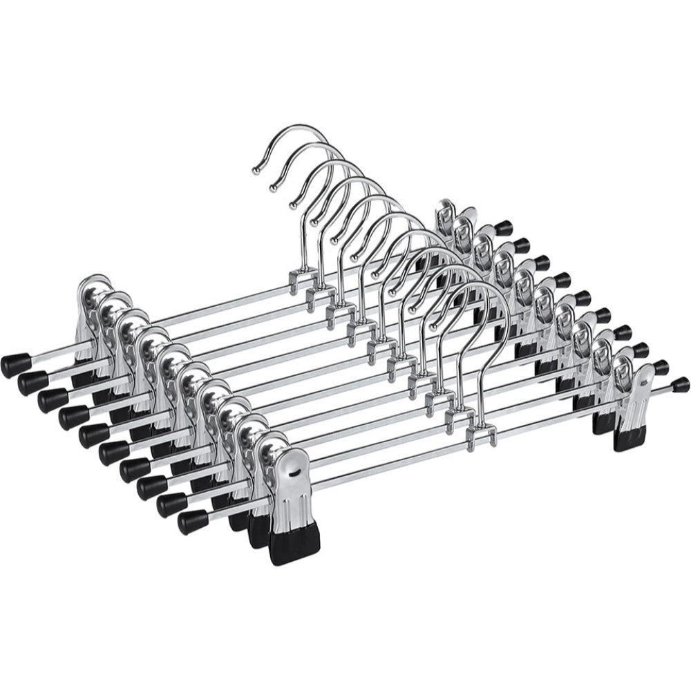 Kit 10 Cabides Cromados Para Calças Yikasa