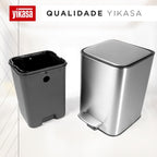 Lixeira com Pedal 3 Litros Inox Home Yikasa