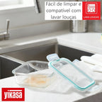 Kit 4 Potes de Vidro Borossilicato com Tampa de PP 1040ml Verde Yikasa