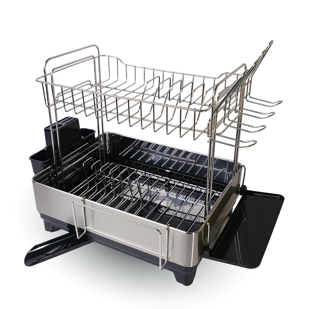 Escorredor de Louça Inox com Porta-Talheres e Bandeja Coletora Plus Yikasa