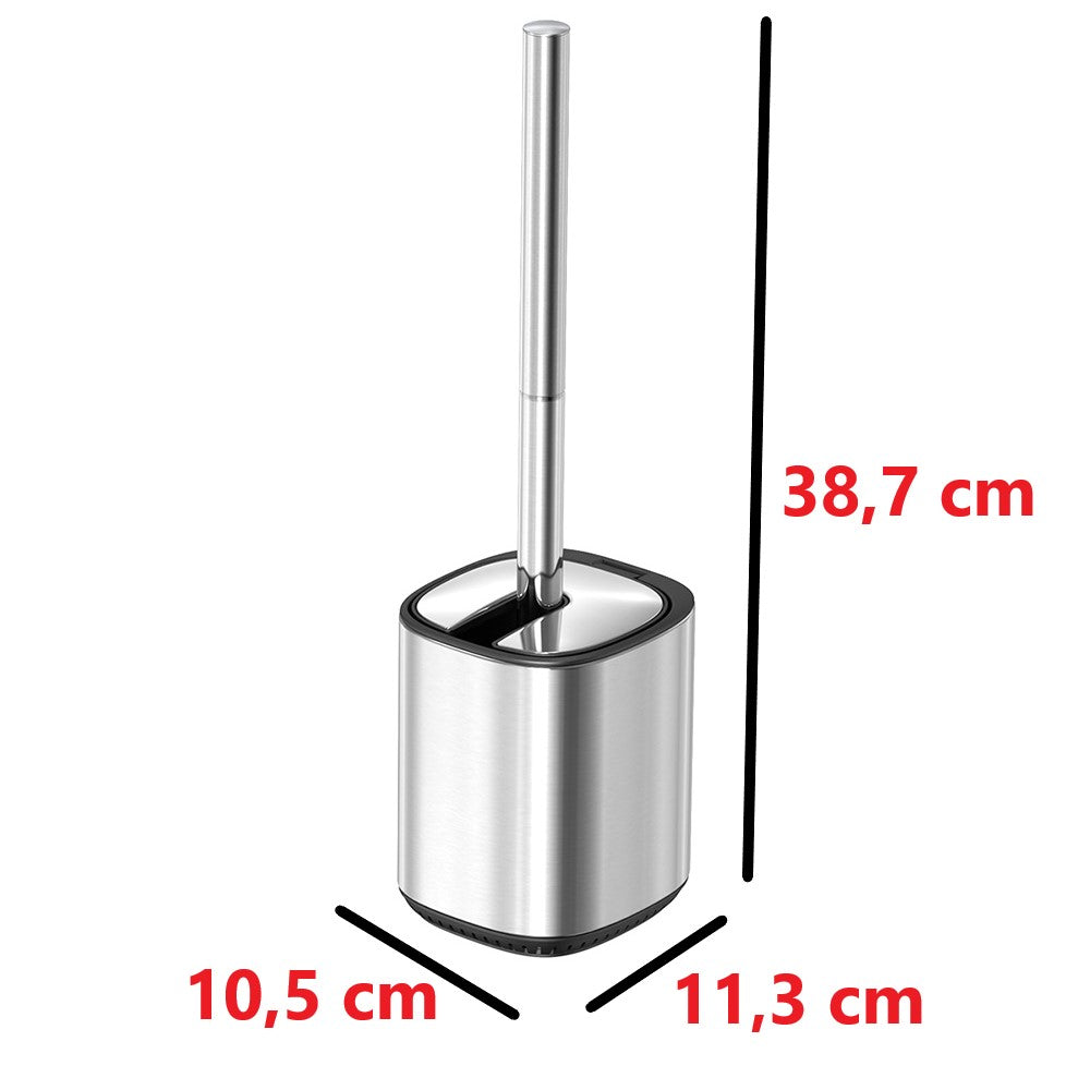 Escova Sanitária com Suporte e Tampa Inox Home Yikasa