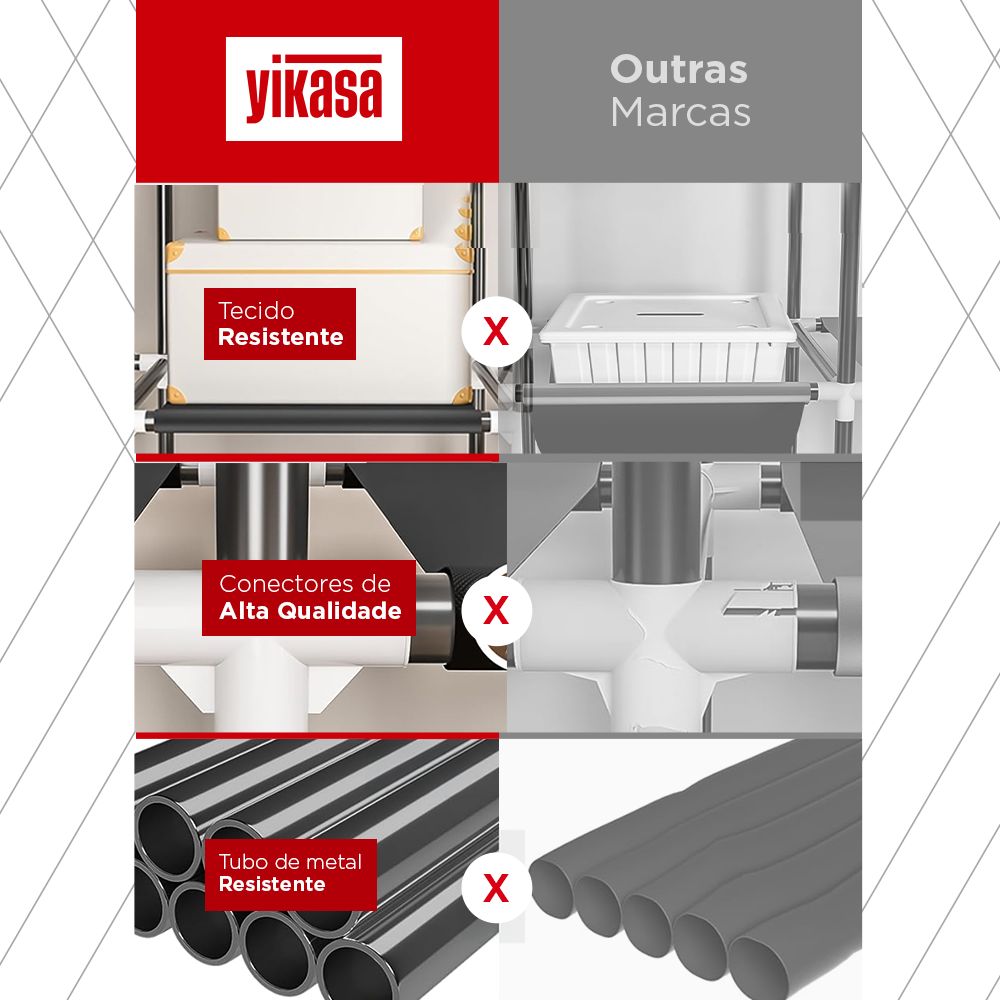 Guarda Roupas Desmontável Com 8 Divisores Azul Yikasa