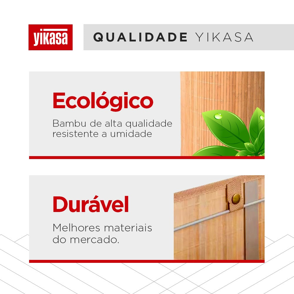 Cesto De Roupas Redondo De Bambu Yikasa