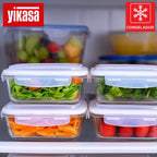 Kit 4 Potes de Vidro Borossilicato Tampa Hermética 1040ml Yikasa