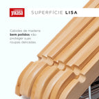 Kit 50 Cabides De Madeira Com Clipes Yikasa