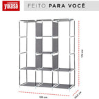 Guarda Roupas Desmontável Com 8 Divisores Preto Yikasa