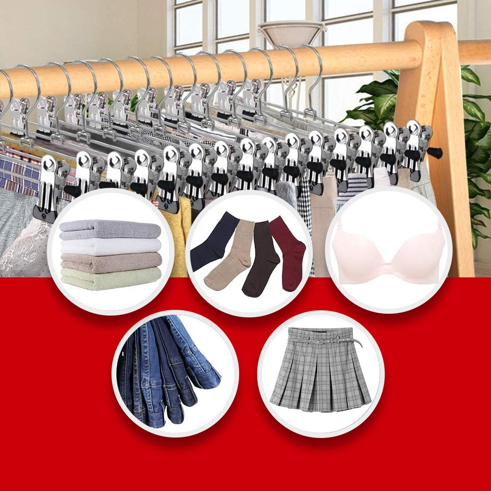 Kit 10 Cabides Cromados Para Calças Yikasa