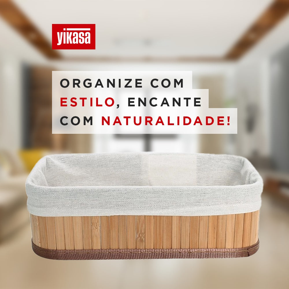 Kit Com 3 Organizadores De Bambu Yikasa