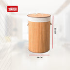 Cesto De Roupas Redondo De Bambu Yikasa