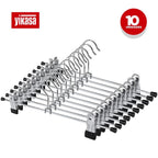 Kit 10 Cabides Cromados Para Calças Yikasa