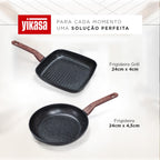 Jogo de Panelas Premium com Revestimento em Mármore Antiaderente 11 Peças Preto Yikasa