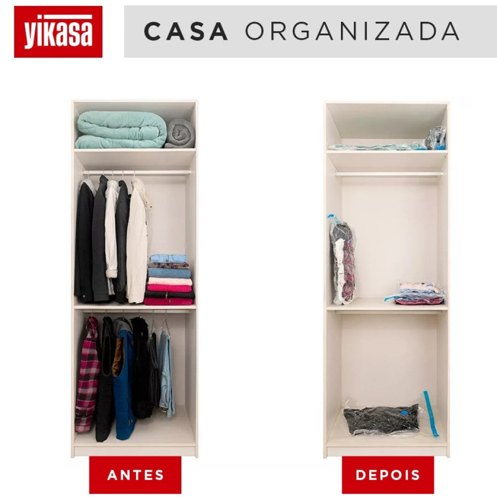 Kit 10 Sacos a Vácuo Pequeno Médio E Grande + Bomba De Ar Yikasa