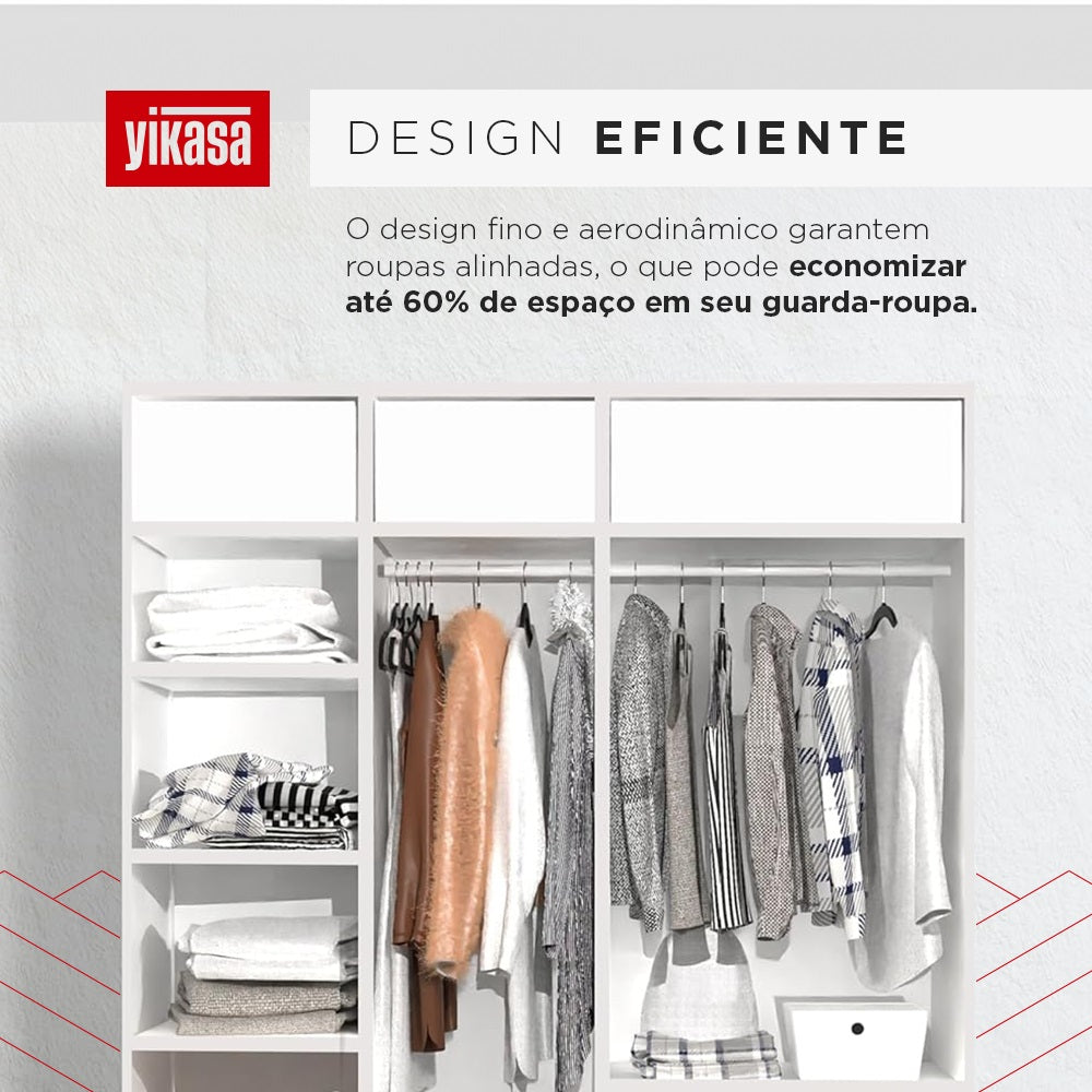 Kit 50 Cabides De Veludo Cinza Yikasa