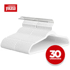 Kit 30 Cabides De Veludo Branco Yikasa