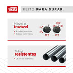 Varal De Chão Dobrável 3 Andares Preto Yikasa